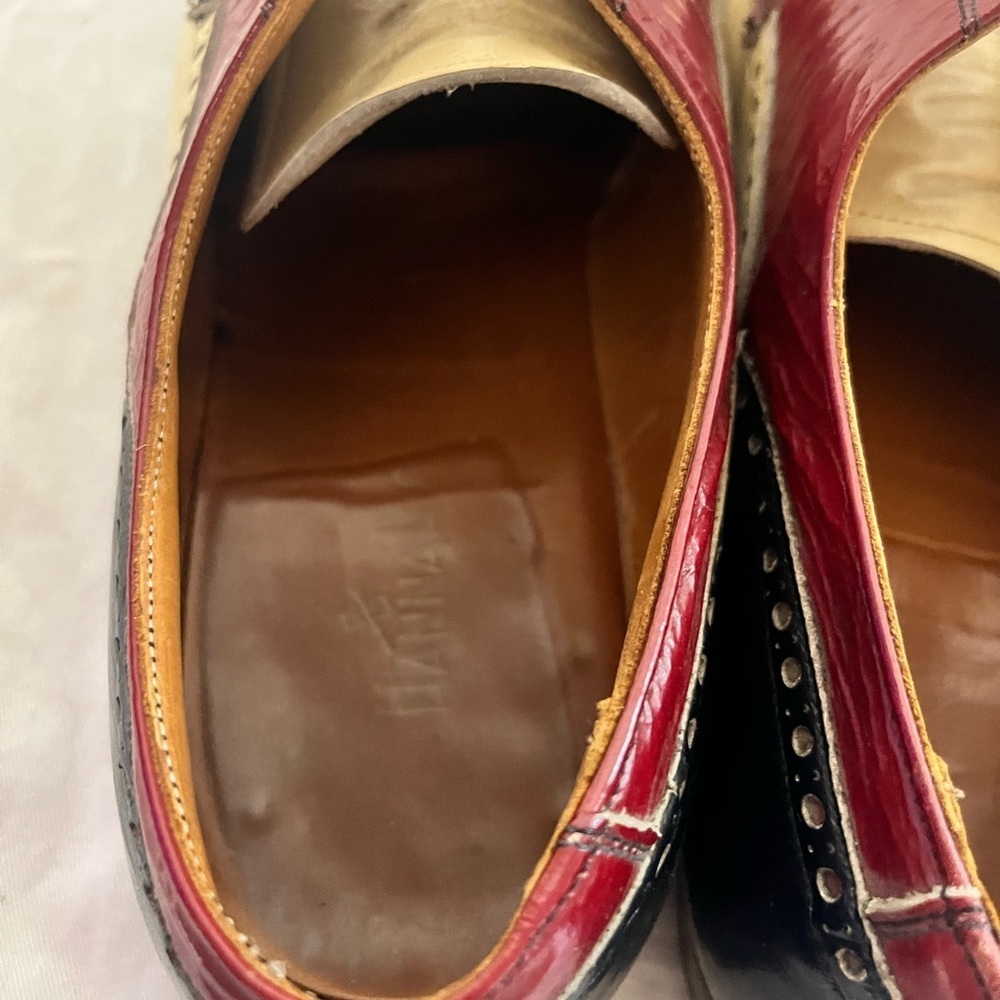 1960’s Style 3 Tone Golf Spectators Shoes Size 10 - Picture 5 of 7